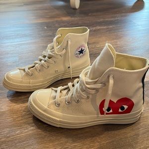 Comme Des Garçons Off-White Hidden Heart Hightop - Size 8